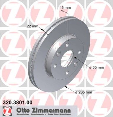 ZIMMERMANN 320.3801.00 Brake Disc