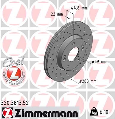 Brake Disc ZIMMERMANN 320.3813.52