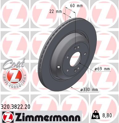 Brake Disc ZIMMERMANN 320.3822.20
