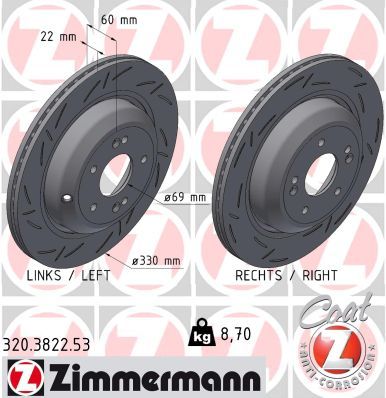 Brake Disc ZIMMERMANN 320.3822.53