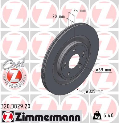 Brake Disc ZIMMERMANN 320.3829.20