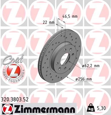 ZIMMERMANN 320.3803.52 Brake Disc