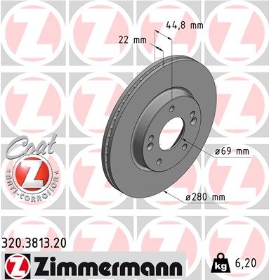 Brake Disc ZIMMERMANN 320.3813.20