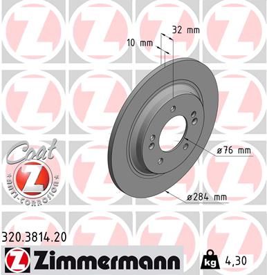 Brake Disc ZIMMERMANN 320.3814.20