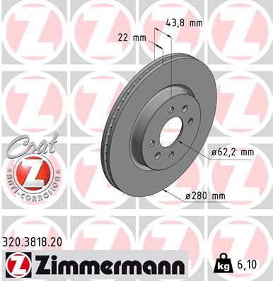 ZIMMERMANN 320.3818.20 Brake Disc