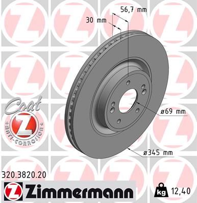Brake Disc ZIMMERMANN 320.3820.20