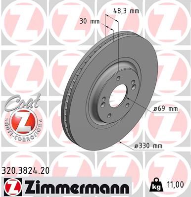 Brake Disc ZIMMERMANN 320.3824.20