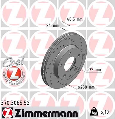 Brake Disc ZIMMERMANN 370.3065.52