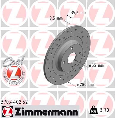 Brake Disc ZIMMERMANN 370.4402.52