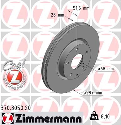Brake Disc ZIMMERMANN 370.3050.20