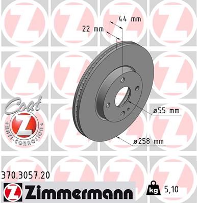 Brake Disc ZIMMERMANN 370.3057.20