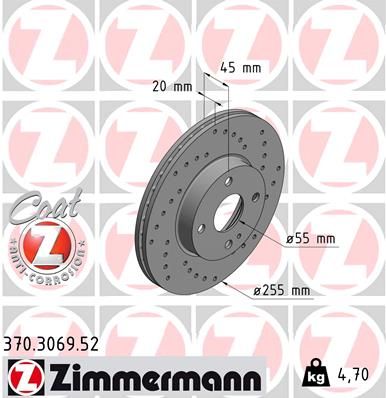 Brake Disc ZIMMERMANN 370.3069.52