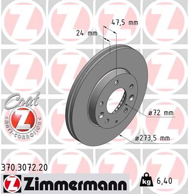 ZIMMERMANN 370.3072.20 Brake Disc