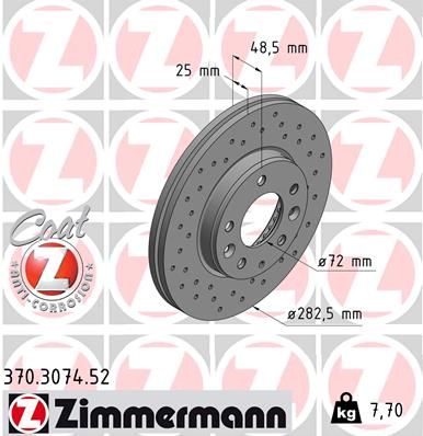 ZIMMERMANN 370.3074.52 Brake Disc