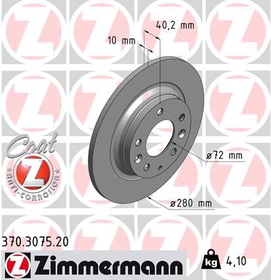 Brake Disc ZIMMERMANN 370.3075.20