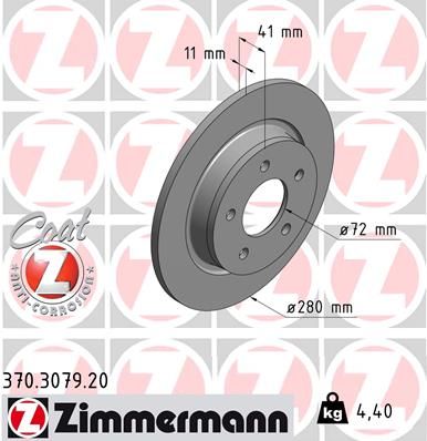 Brake Disc ZIMMERMANN 370.3079.20