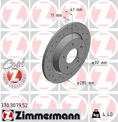 ZIMMERMANN 370.3079.52 Brake Disc