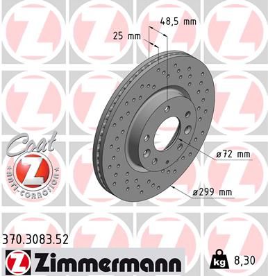 Brake Disc ZIMMERMANN 370.3083.52