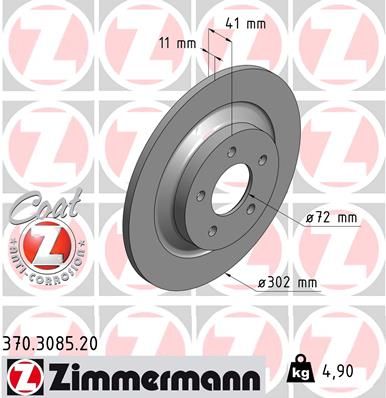 ZIMMERMANN 370.3085.20 Brake Disc