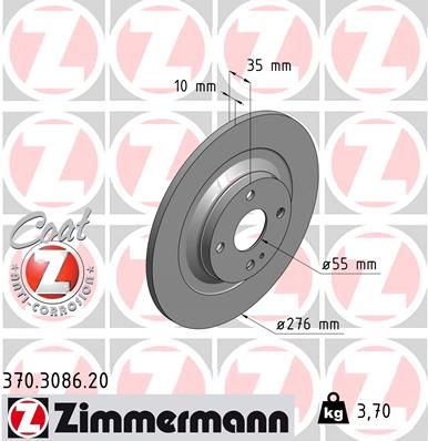 Brake Disc ZIMMERMANN 370.3086.20