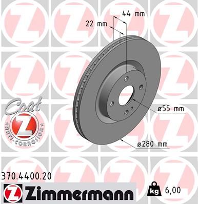 Brake Disc ZIMMERMANN 370.4400.20