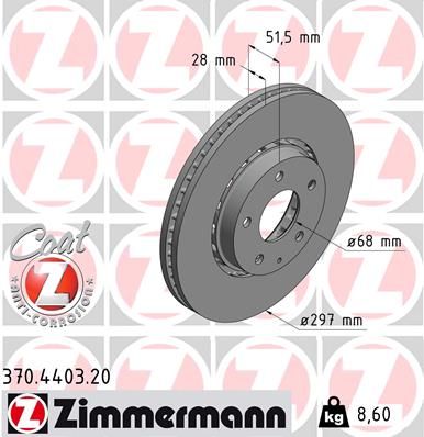 Brake Disc ZIMMERMANN 370.4403.20
