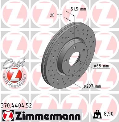 ZIMMERMANN 370.4404.52 Brake Disc