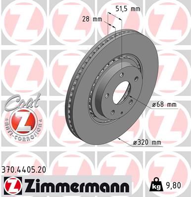 ZIMMERMANN 370.4405.20 Brake Disc