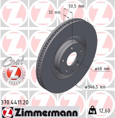 Brake Disc ZIMMERMANN 370.4411.20