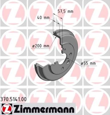 ZIMMERMANN 370.5141.00 Brake Drum