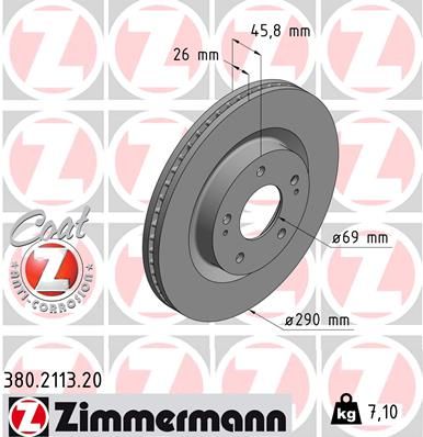 Brake Disc ZIMMERMANN 380.2113.20
