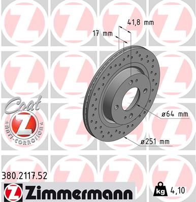 ZIMMERMANN 380.2117.52 Brake Disc