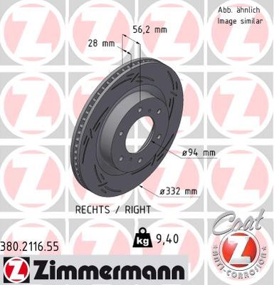 Brake Disc ZIMMERMANN 380.2116.55