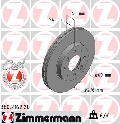 Brake Disc ZIMMERMANN 380.2162.20