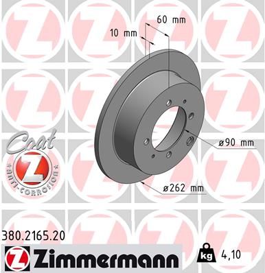 ZIMMERMANN 380.2165.20 Brake Disc