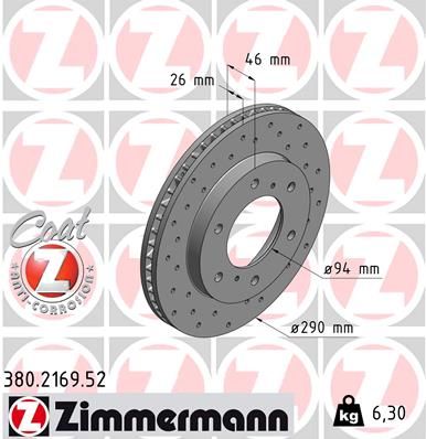 ZIMMERMANN 380.2169.52 Brake Disc