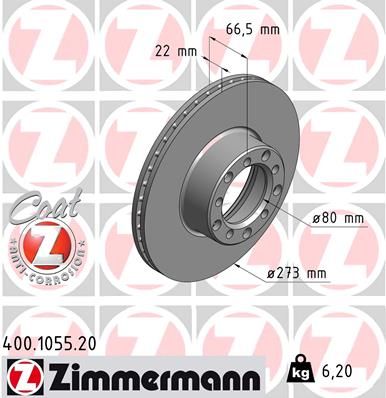 ZIMMERMANN 400.1055.20 Brake Disc