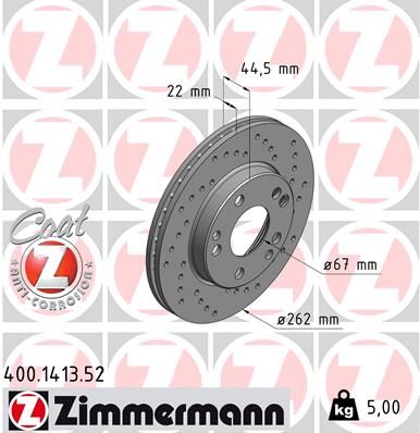 ZIMMERMANN 400.1413.52 Brake Disc