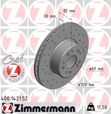 Brake Disc ZIMMERMANN 400.1421.52