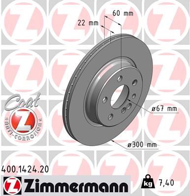 ZIMMERMANN 400.1424.20 Brake Disc