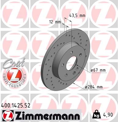 Brake Disc ZIMMERMANN 400.1425.52