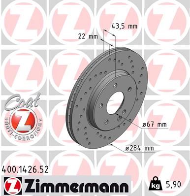 ZIMMERMANN 400.1426.52 Brake Disc