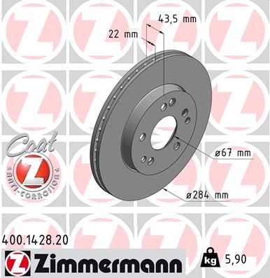 ZIMMERMANN 400.1428.20 Brake Disc