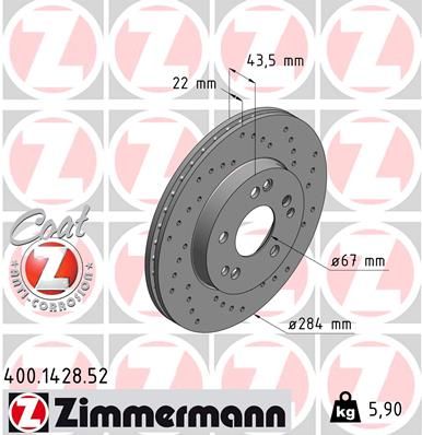 ZIMMERMANN 400.1428.52 Brake Disc