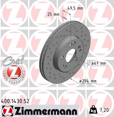 ZIMMERMANN 400.1430.52 Brake Disc