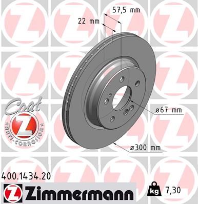 Brake Disc ZIMMERMANN 400.1434.20