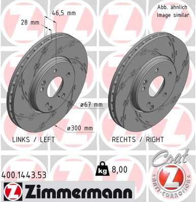 ZIMMERMANN 400.1443.53 Brake Disc