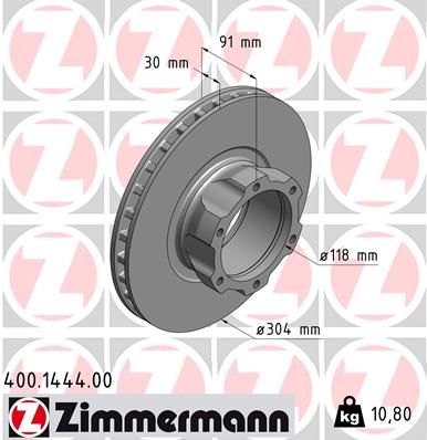 Brake Disc ZIMMERMANN 400.1444.00