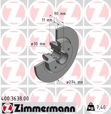 ZIMMERMANN 400.3638.00 Brake Disc