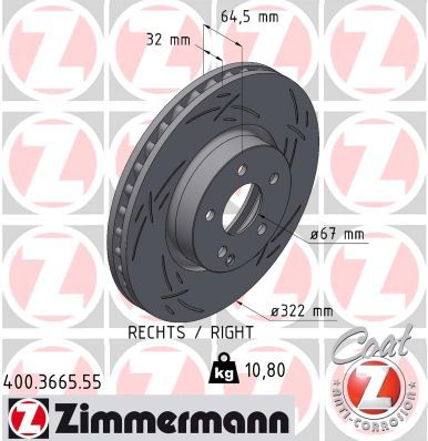 ZIMMERMANN 400.3664.55 Brake Disc